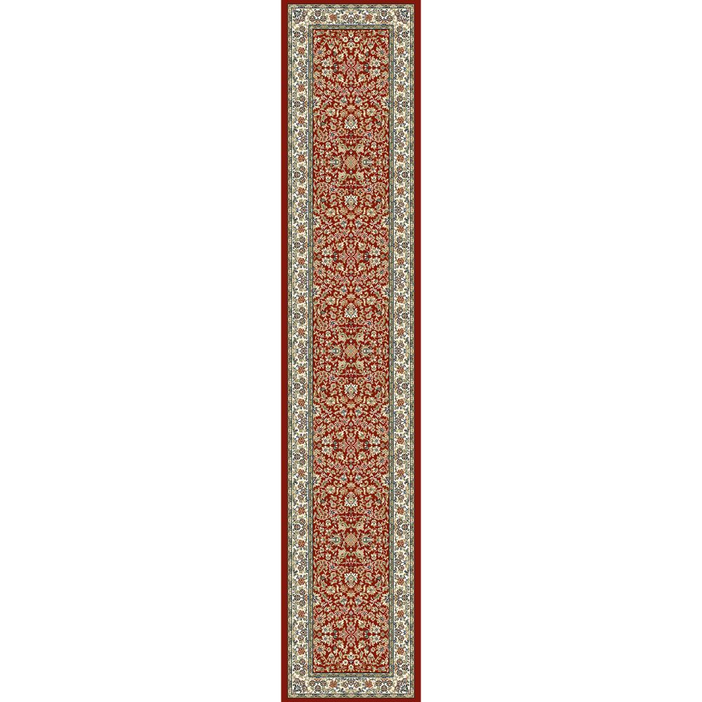 Dynamic Rugs 57078-1414 Ancient Garden 2.2 Ft. X 11 Ft. Finished Runner Rug in Red/Ivory